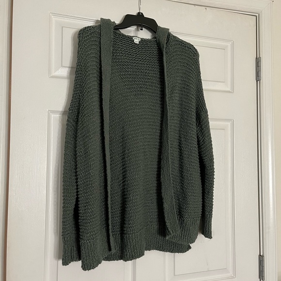 aerie Sweaters - Aerie Green Hooded Cardigan